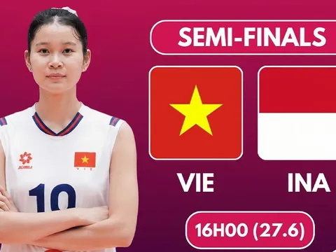 TRỰC TIẾP bóng chuyền nữ Việt Nam vs Indonesia - Link xem bán kết bóng chuyền nữ U18 Đông Nam Á 2026