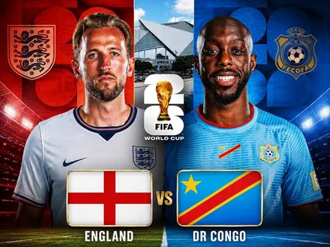 Trực tiếp bóng đá Anh vs CHDC Congo, 23h ngày 1/7 - Link xem trực tiếp World Cup 2026 trên VTV6 HD