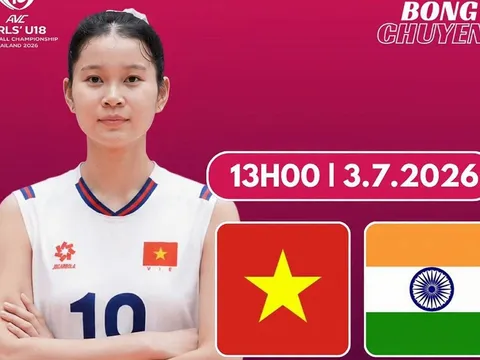 Link xem trực tiếp bóng chuyền nữ U18 Việt Nam vs U18 Ấn Độ hôm nay 3/7, giải U18 nữ châu Á 2026