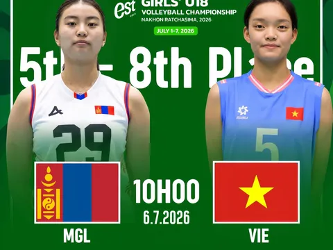 TRỰC TIẾP bóng chuyền nữ Việt Nam vs Mông Cổ hôm nay 6/7 - Link xem bóng chuyền U18 nữ châu Á 2026