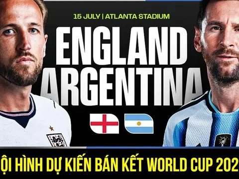 Dự đoán đội hình Anh vs Argentina 2h ngày 16/7 - Nhận định bóng đá World Cup 2026 hôm nay