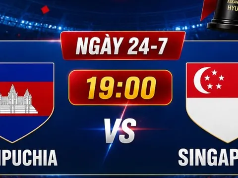 Trực tiếp bóng đá Campuchia vs Singapore, 19h ngày 24/7 - Link em trực tiếp AFF Cup 2026 trên VTV6