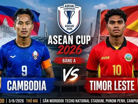 Dự đoán kết quả, tỷ số Campuchia vs Timor Leste - Siêu máy tính nhận định bóng đá AFF Cup 2026 hôm nay 3/8