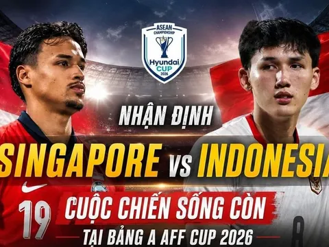 Dự đoán kết quả, tỷ số Singapore vs Indonesia - AFF Cup 2026: Siêu máy tính nhận định bóng đá hôm nay 7/8