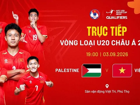 Xem trực tiếp bóng đá U20 Việt Nam vs U20 Palestine ở đâu, kênh nào? TV360 trực tiếp VL U20 châu Á 2027 hôm nay