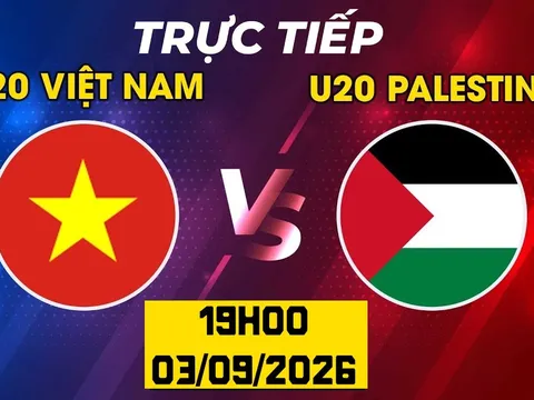 VTV6 VTV3 trực tiếp bóng đá U20 Việt Nam vs U20 Palestine hôm nay 3/9 - Link xem trực tiếp VL U20 châu Á 2027