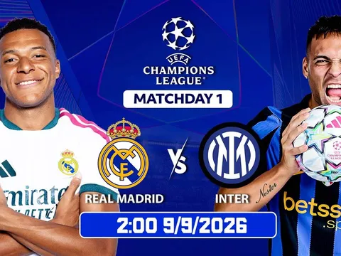 Link xem trực tiếp bóng đá Real Madrid vs Inter Milan 2h ngày 9/9 - TV360 trực tiếp Cúp C1 hôm nay