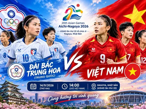 VTV6 trực tiếp bóng đá nữ Việt Nam vs Đài Loan - Link xem trực tiếp ASIAD 2026 trên VTV
