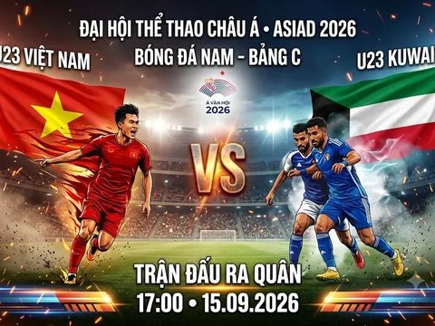 Thống kê đối đầu U23 Việt Nam vs U23 Kuwait - Nhận định bóng đá nam ASIAD 2026 hôm nay 15/9