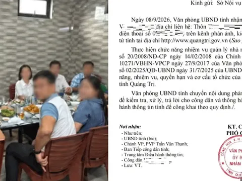 Bí thư xã ở Quảng Trị lên tiếng khi bị phản ánh dùng rượu bia giờ hành chính, lý do bị chụp ảnh?