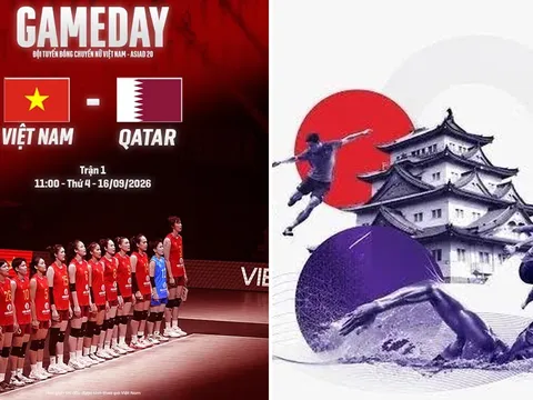 Lịch thi đấu bóng chuyền nữ ASIAD 2026 mới nhất 16/9: Tuyển nữ Việt Nam đại chiến Qatar trận ra quân