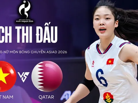 VTV6 trực tiếp bóng chuyền nữ Việt Nam vs Qatar 11h00 hôm nay 16/9 - Link xem trực tiếp ASIAD 2026