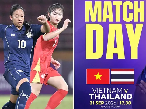 VTV trực tiếp bóng đá nữ ASIAD 2026 hôm nay 21/9 - Link xem trực tiếp ĐT nữ Việt Nam vs Thái Lan