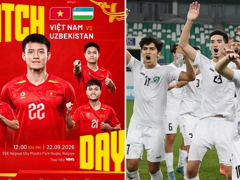 VTV trực tiếp bóng đá nam ASIAD 2026 hôm nay 22/9 - Link xem trực tiếp U23 Việt Nam vs U23 Uzbekistan