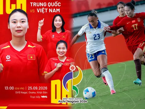 Kết quả bóng đá nữ Việt Nam vs Trung Quốc - Link xem trực tiếp bóng đá nữ ASIAD 2026 trên VTV6