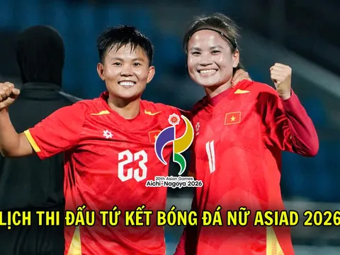 Lịch thi đấu Tứ kết bóng đá nữ ASIAD 2026 hôm nay 25/9: ĐT nữ Việt Nam đại chiến Trung Quốc khi nào?