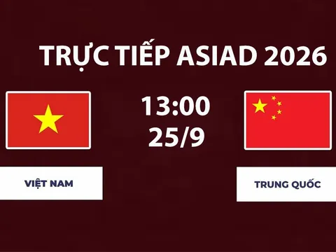 VTV6, VTVGo TRỰC TIẾP bóng đá ASIAD 2026 hôm nay 25/9 - Link xem tuyển Việt Nam vs Trung Quốc
