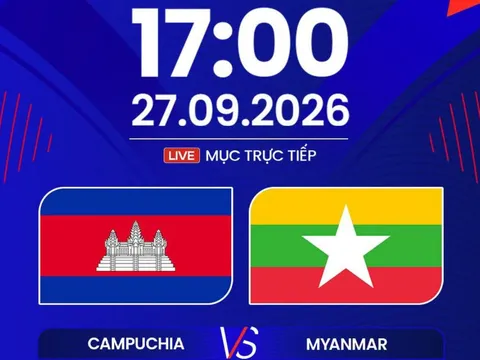 FPT trực tiếp bóng đá Campuchia vs Myanmar 17h00 ngày 27/9 - Link trực tiếp FIFA ASEAN Cup hôm nay