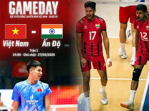 TRỰC TIẾP bóng chuyền Việt Nam đấu Ấn Độ hôm nay 27/9 - VTV phát sóng bóng chuyền ASIAD 2026