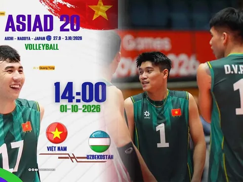 Xem TRỰC TIẾP bóng chuyền Việt Nam vs Uzbekistan ở đâu? VTV6, VTVgo trực tiếp bóng chuyền ASIAD 2026