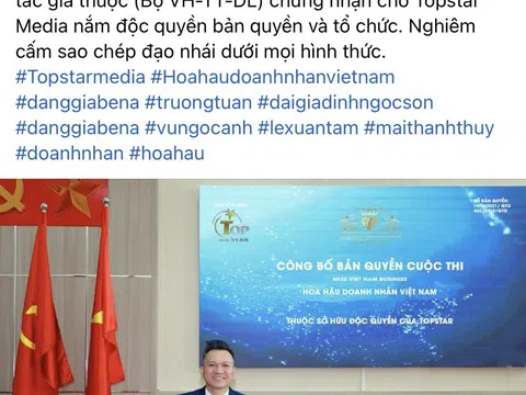 Ông Trương Tuấn - Phó Trưởng BTC công bố bản quyền cuộc thi Hoa hậu Doanh nhân Việt Nam 2023 thuộc sở hữu độc quyền của Topstar