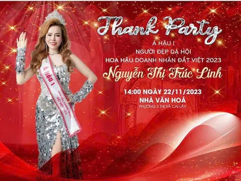 Á hậu 1 Nguyễn Thị Trúc Linh sẽ tổ chức thank party vào ngày 22/11