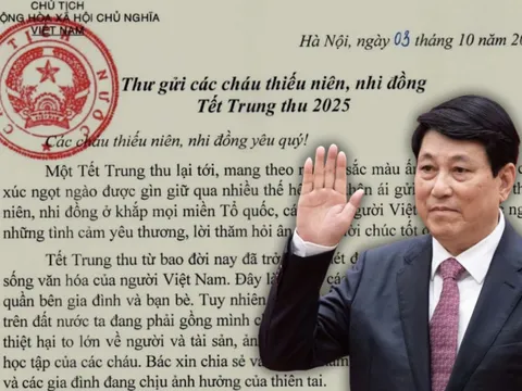 Thư chúc Tết Trung thu của Chủ tịch nước gửi các cháu thiếu niên, nhi đồng