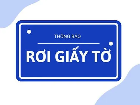 THÔNG BÁO TÌM GIẤY TỜ